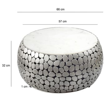 Galino sofabord 66 cm - hvid og sølv - Møbler - Borde - Sofabord