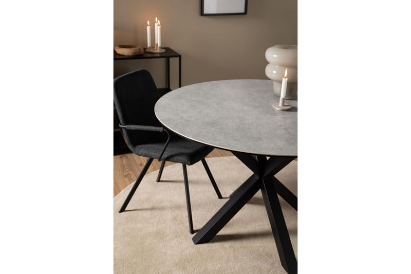 Ganesh Spisebord 119 cm Rundt - Grå - Møbler - Borde - Spisebord og køkkenbord