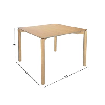 Gardenia Lille Kvadratisk Spisebord 90 cm i Træ med Egetræsudseende - Brun - Møbler - Borde - Spisebord og køkkenbord