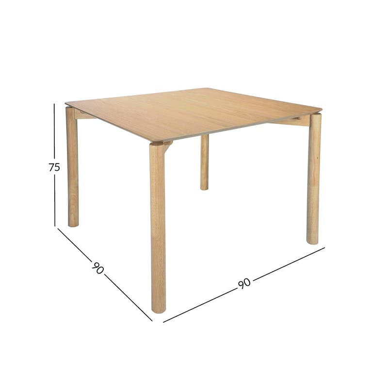 Gardenia Lille Kvadratisk Spisebord 90 cm i Træ med Egetræsudseende - Brun - Møbler - Borde - Spisebord og køkkenbord