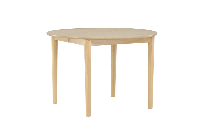 Gilda Rundt Spisebord 110 cm med Træ- og Egetræsudseende - Whitewash - Møbler - Borde - Spisebord og køkkenbord