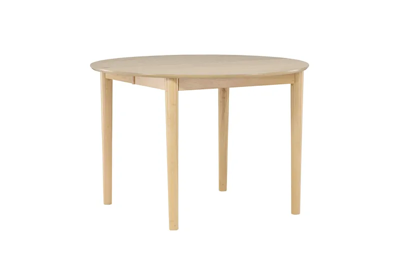 Gilda Rundt Spisebord 110 cm med Træ- og Egetræsudseende - Whitewash - Møbler - Borde - Spisebord og køkkenbord