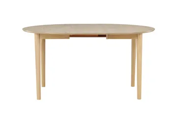Gilda Rundt Spisebord 110 cm med Træ- og Egetræsudseende - Whitewash - Møbler - Borde - Spisebord og køkkenbord
