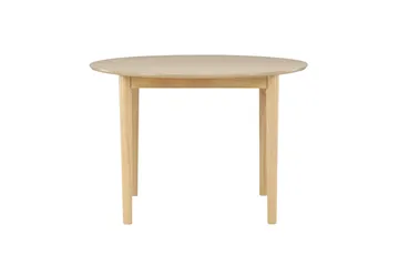 Gilda Rundt Spisebord 110 cm med Træ- og Egetræsudseende - Whitewash - Møbler - Borde - Spisebord og køkkenbord