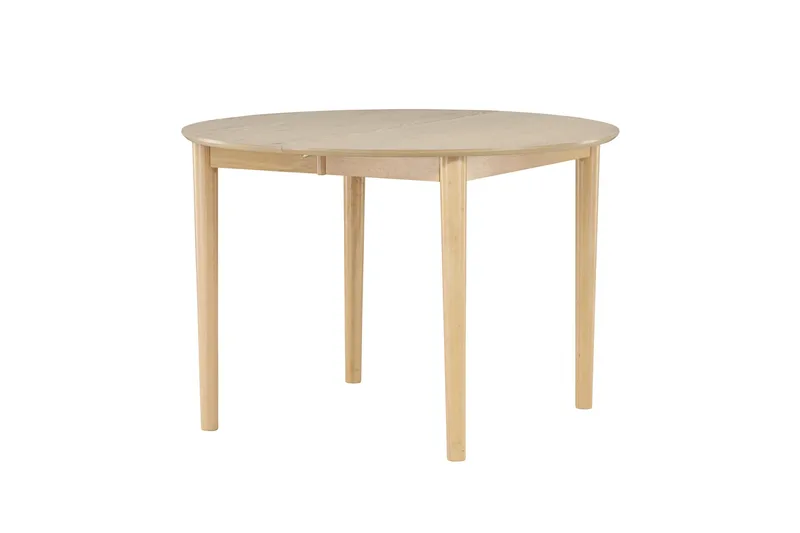Gilda Rundt Spisebord 110 cm med Træ- og Egetræsudseende - Whitewash - Møbler - Borde - Spisebord og køkkenbord