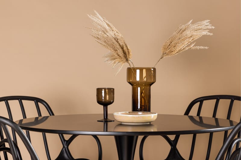 Glade Spisebordssæt 100 cm Rund med 4 Dyrön Stole - Svart - Møbler - Borde - Spisebordssæt