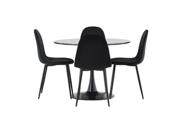 Glade Spisebordssæt 100 cm Rund med 4 Polar Stole