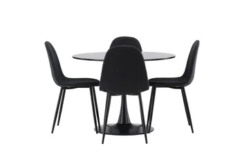 Glade Spisebordssæt 100 cm Rund med 4 Polar Stole