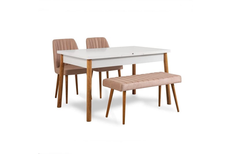 Glasnevin Spisegruppe Rektangulær, Hvid/Brun