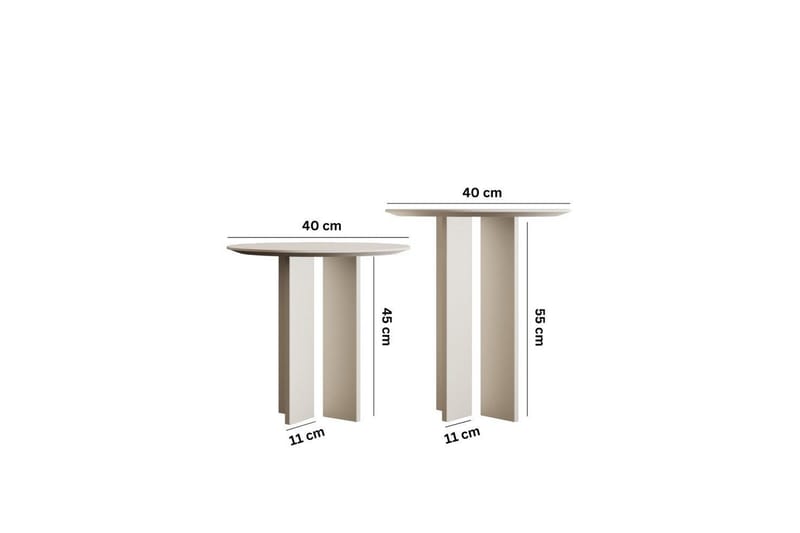 Glenure Sofabord 40 cm - Cremevhid - Møbler - Borde - Sofabord