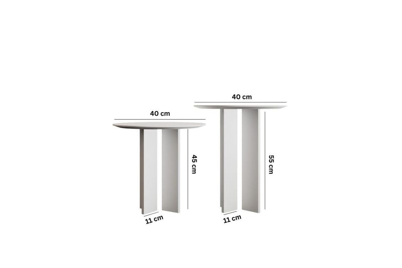 Glenure Sofabord 40 cm - Hvid - Møbler - Borde - Sofabord