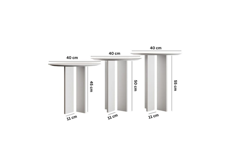 Glenure Sofabord 40 cm - Hvid - Møbler - Borde - Sofabord
