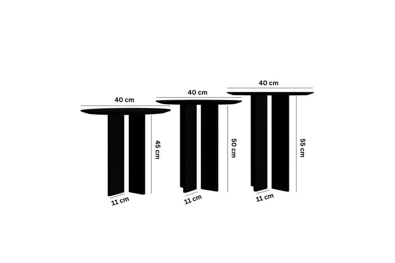 Glenure Sofabord 40 cm - Sort - Møbler - Borde - Sofabord