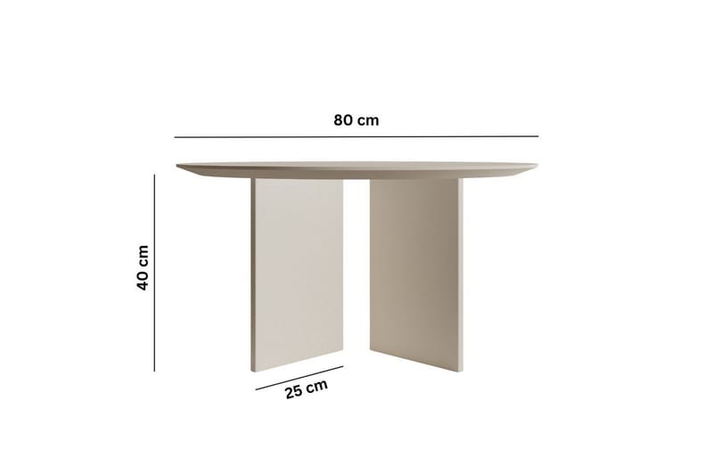 Glenure Sofabord 80 cm - Cremevhid - Møbler - Borde - Sofabord