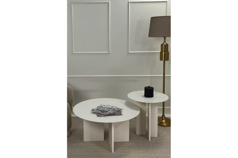 Glenure Sofabord 80 cm - Cremevhid - Møbler - Borde - Sofabord