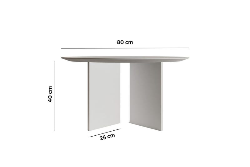 Glenure Sofabord 80 cm - Hvid - Møbler - Borde - Sofabord