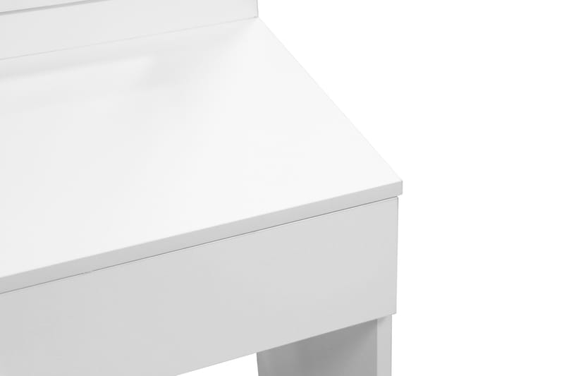 Glow Lille Sminkebord 80 cm med spejl skuffer og skammel - LED Belysning - Hvid - Møbler - Borde - Sminkebord & konsolbord