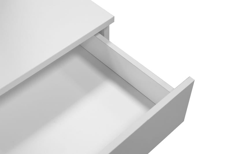 Glow Lille Sminkebord 80 cm med spejl skuffer og skammel - LED Belysning - Hvid - Møbler - Borde - Sminkebord & konsolbord