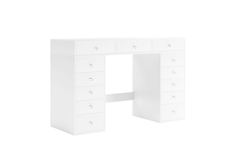 Glow Stort sminkebord – Opbevaring med skuffer 120 cm - Hvid - Møbler - Borde - Sminkebord & konsolbord