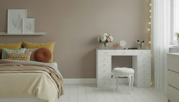 Glow Stort sminkebord med glasplade - Opbevaring med skuffer og rum 120 cm - Hvid - Møbler - Borde - Sminkebord & konsolbord