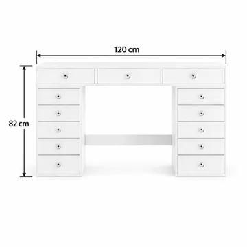 Glow Stort sminkebord uden spejl - Opbevaring med skuffer 120 cm - Hvid - Møbler - Borde - Sminkebord & konsolbord