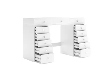 Glow Stort sminkebord uden spejl - Opbevaring med skuffer 120 cm - Hvid - Møbler - Borde - Sminkebord & konsolbord
