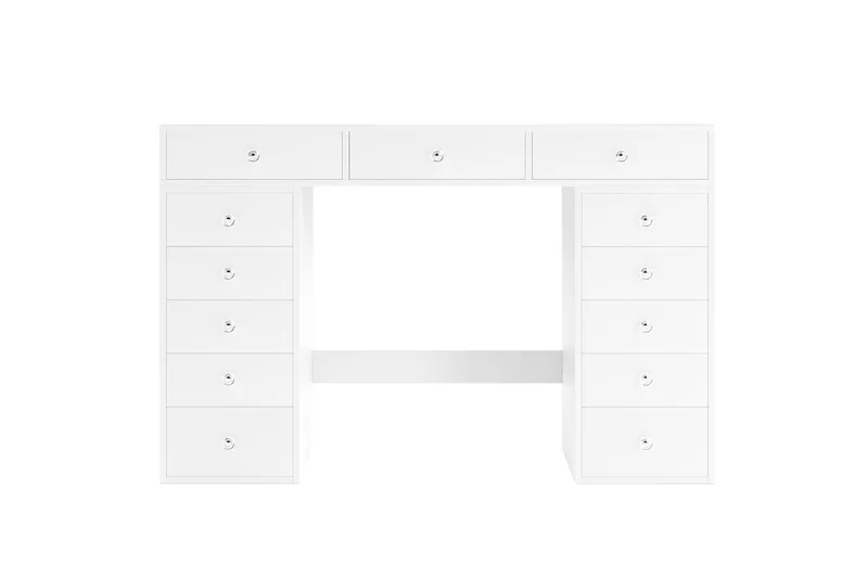 Glow Stort sminkebord uden spejl - Opbevaring med skuffer 120 cm - Hvid - Møbler - Borde - Sminkebord & konsolbord