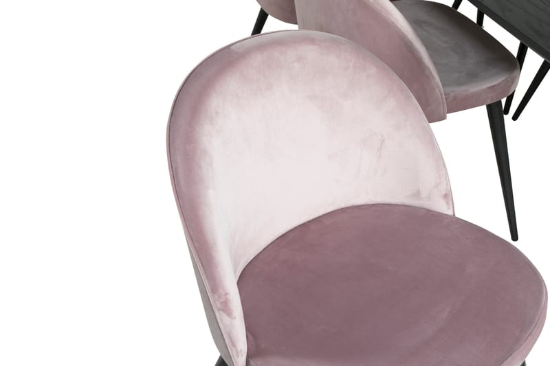 Gold Spisebordssæt Udvideligt 180-220 cm Rektangulær med 6 Velvet Stole - Svart - Møbler - Borde - Spisebordssæt