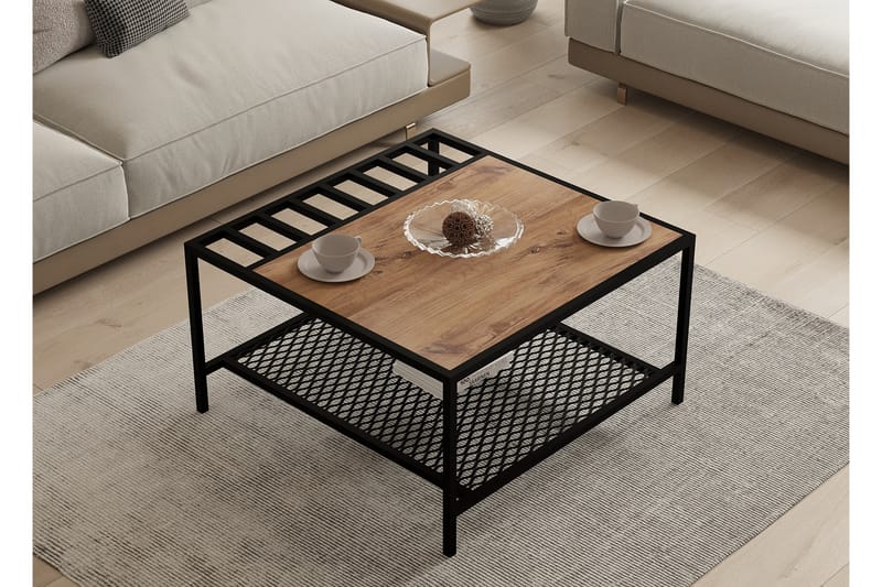 Gomis Sofabord 80 cm - Brun/Sort - Møbler - Borde - Sofabord