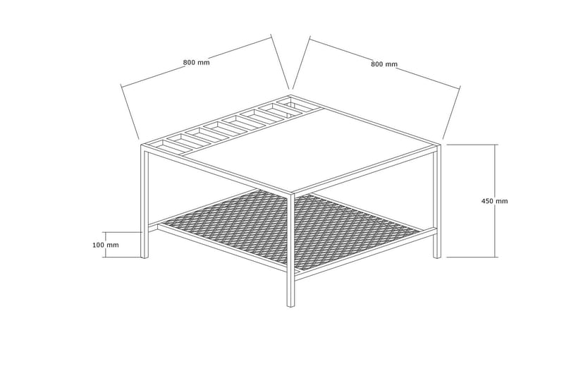 Gomis Sofabord 80 cm - Brun/Sort - Møbler - Borde - Sofabord