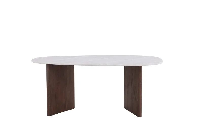 Grönvik Asymmetrisk Spisebord 180 cm med Valnød- og Betonudseende, Beige
