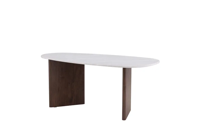 Grönvik Asymmetrisk Spisebord 180 cm med Valnød- og Betonudseende - Beige - Møbler - Borde - Spisebord og køkkenbord