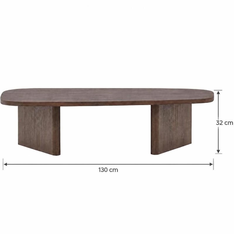 Grönvik ovalt sofabord 130 × 65 cm - Mørkebrun/valnød/træ - Møbler - Borde - Sofabord