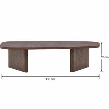 Grönvik Ovalt Sofabord 130x65 cm med Træ- og Valnøddeudseende - Brun - Møbler - Borde - Sofabord