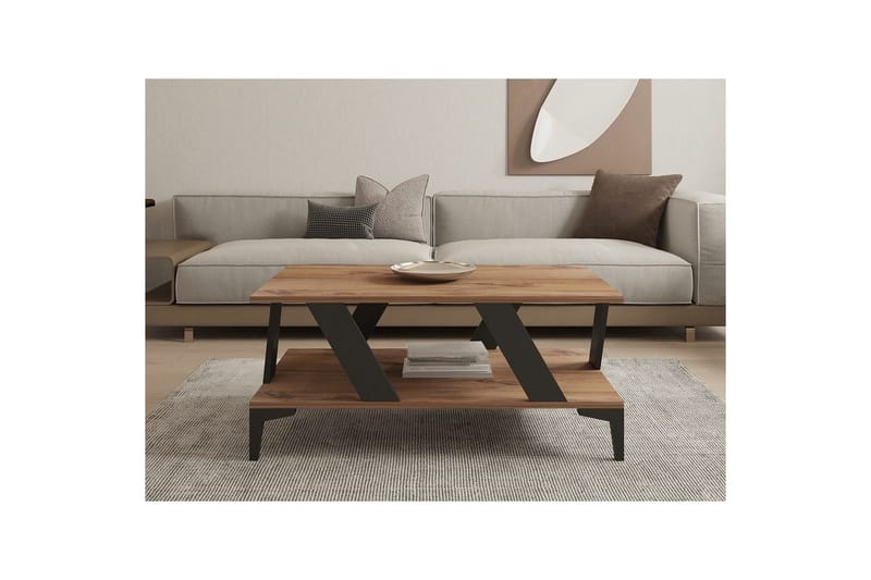 Gralen Sofabord 100 cm - Antracit/Natur - Møbler - Borde - Sofabord