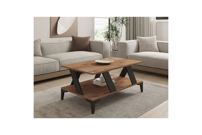 Gralen Sofabord 100 cm - Antracit/Natur - Møbler - Borde - Sofabord