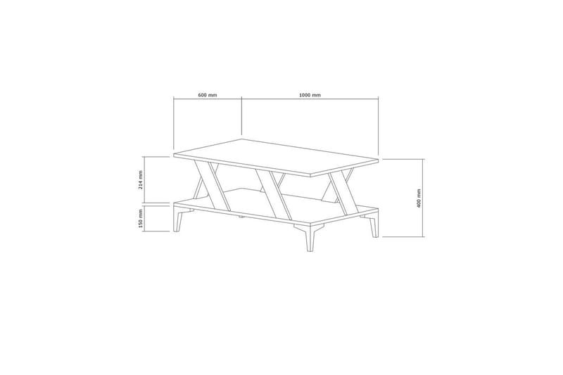 Gralen Sofabord 100 cm - Antracit/Natur - Møbler - Borde - Sofabord
