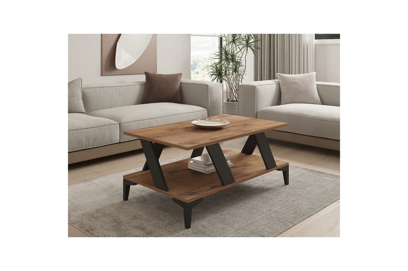 Gralen Sofabord 100 cm - Antracit/Natur - Møbler - Borde - Sofabord