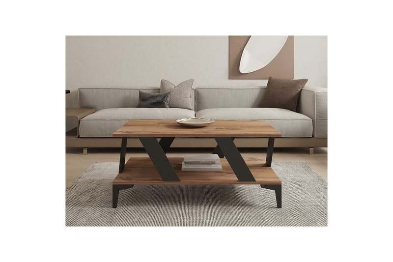 Gralen Sofabord 100 cm - Antracit/Natur - Møbler - Borde - Sofabord