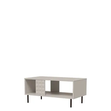 Granica 92 cm Rektangulært Sofabord med Hylder i Malet Træ - Beige - Møbler - Borde - Sofabord