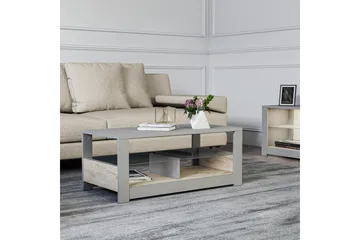 Griselda Sofabord 90 cm - Grå/Travertin - Møbler - Borde - Sofabord
