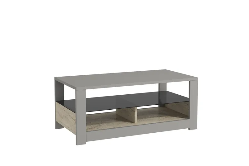 Griselda Sofabord 90 cm, Grå/Travertin