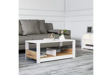Griselda Sofabord 90 cm - Hvid/Eg - Møbler - Borde - Sofabord