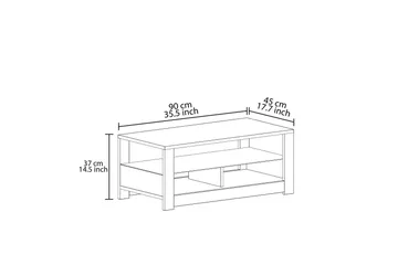 Griselda Sofabord 90 cm - Hvid/Eg - Møbler - Borde - Sofabord