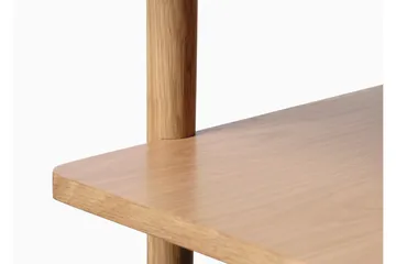 Grumio Rektangulært Sofabord 120 cm med Hylde i Massivt Træ og Træfinér - Beige - Møbler - Borde - Sofabord