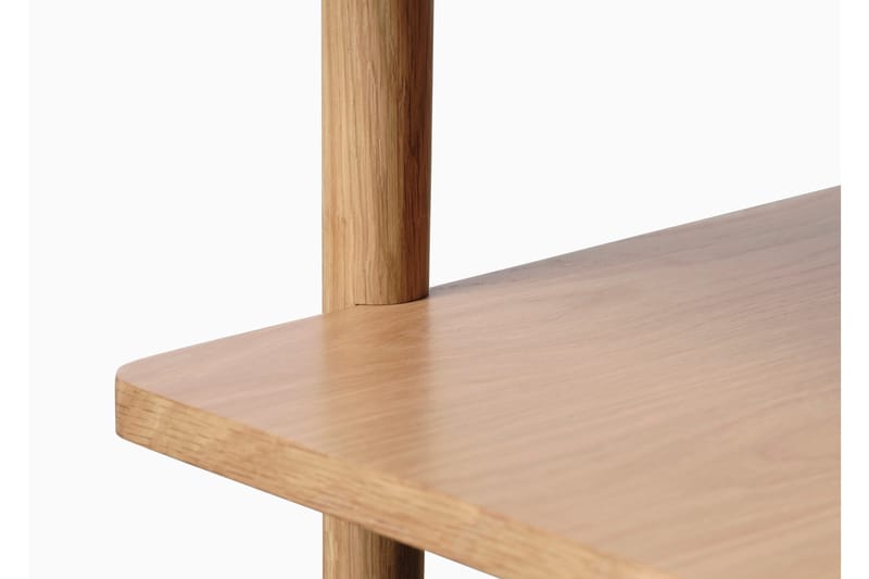 Grumio Rektangulært Sofabord 120 cm med Hylde i Massivt Træ og Træfinér - Beige - Møbler - Borde - Sofabord