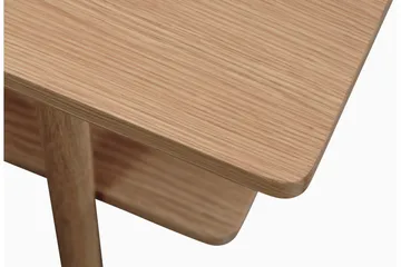 Grumio Rektangulært Sofabord 120 cm med Hylde i Massivt Træ og Træfinér - Beige - Møbler - Borde - Sofabord