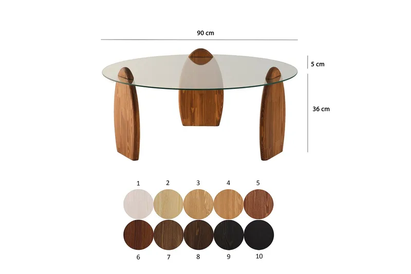 Guinn Sofabord 90 cm - Brun/Transparent - Møbler - Borde - Sofabord