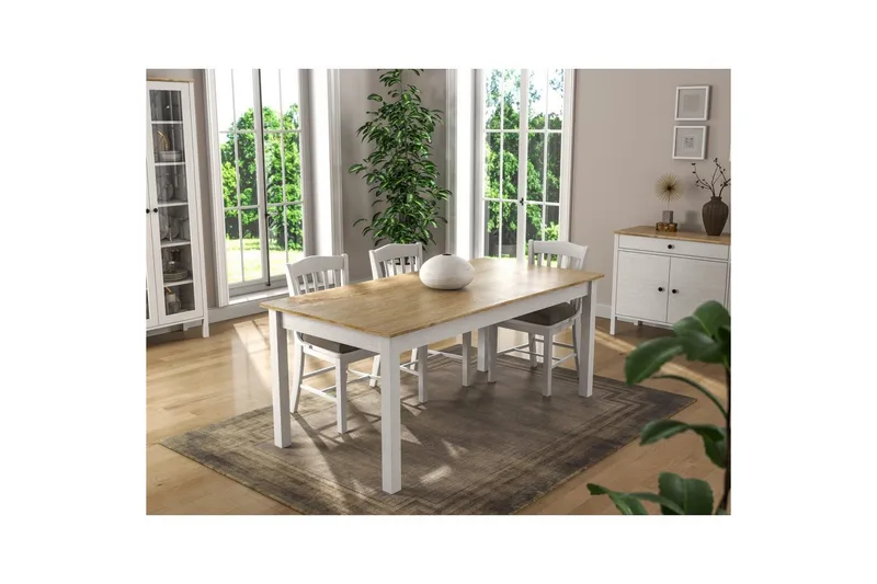 Gulbahar Spisebord 180 cm Rektangulær - Natur/Hvid - Møbler - Borde - Spisebord og køkkenbord