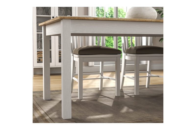 Gulbahar Spisebord 180 cm Rektangulær - Natur/Hvid - Møbler - Borde - Spisebord og køkkenbord